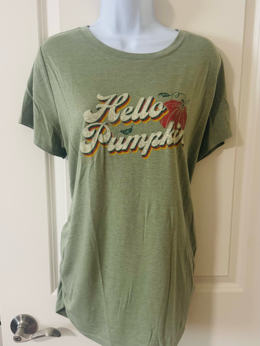 Sonoma Olive Green "Hello Pumpkin" Maternity Graphic Tee